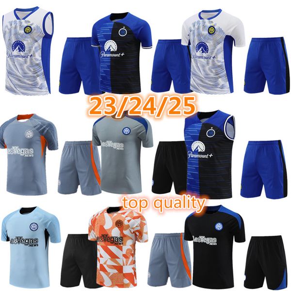 2024 2025 Inter Short Sleeve TrackSuit Milans Jerseys LAUTARO Chandal Futbol Soccer MILANO Training Suit 23 24 25 Camiseta DE FOOT SANS MANCHES Maillots d'entraînement GILET