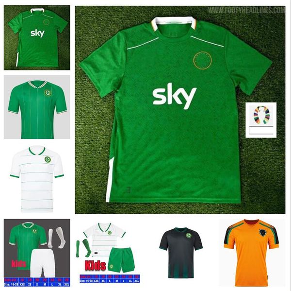 2024 2025 Irlande Accueil Green Soccer Jerseys Kit DOHERTY DUFFY 23 24 Équipe nationale Tops Tee Egan Brady Keane Robinson Hendrick Gardien de but Hommes Enfants Maillot de football