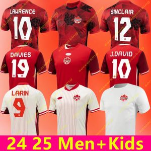 2024 2025 Kids Canada Soccer Jerseys National 24 25 Grosso Cavallini Hoilett Sinclair Davies J.David Red Fan Football Shirt Team South American Cup National