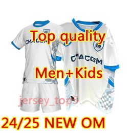 2024 2025 Maillot Marsella de fútbol Jersey Foot Cuisance Guendouzi Alexis Payet Clauss 24 25 Camisas de fútbol Men Kids Veretut bajo Om Olympique Vitinha Home fan