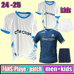 2024 2025 Maillot Marsella de fútbol Jerseys Foot Cocio Guendouzi Alexis Payet Clauss Camisetas de fútbol Vista de om Olympique Vitinha Men Kids Kids