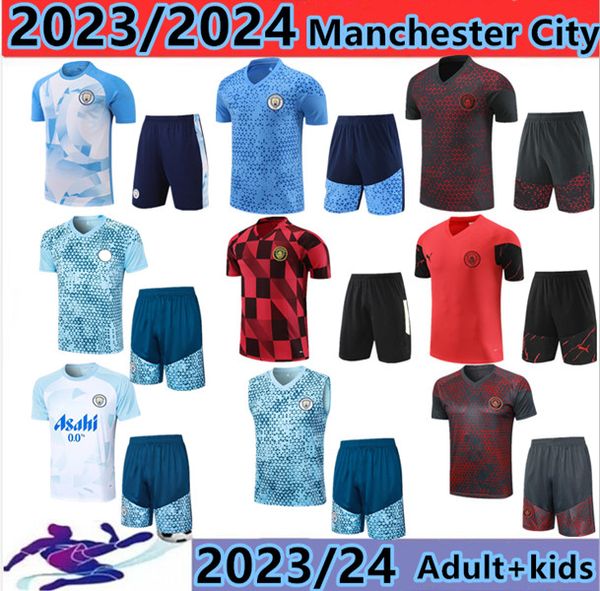 2024 2025 Homme Soccer Jersey City Football Tracksuit Clans de survêtement Haaland de Bruyne 24 25 Mans Cities Training Suit Grealish Mahrez Foden Men Kids 3aaa