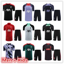 2024 2025 hombres y niños traje de entrenamiento de fútbol traje de fútbol camisetas polos kit de pantalones cortos de manga corta 23 24 25 conjuntos de camiseta de polo para hombre chándales para correr