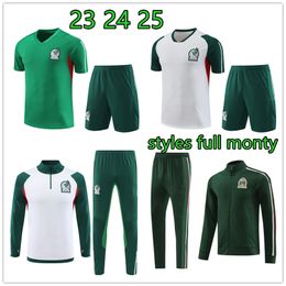 2024 2025 Mexico heren en kinderen Half pull trainingspakken voetbalshirts trainingspak RAUL CHICHARITO LOZANO DOS SANTOS 23 24 25 voetbaljack sportkledingset