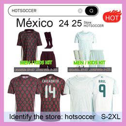 2024 2025 Maillots de football Mexique CHICHARITO 24/25 Maillot de football de l'équipe nationale Hommes Kit Enfants Home Camisetas Copa America Maillot Mexique GIMENEZ LOZANO hotsoccer