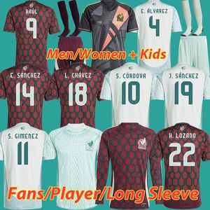 2024 2025 Mexique Soccer Jerseys CHICHARITO 24/25 Maillot de football de l'équipe nationale RAUL LOZANO Manches longues Hommes Enfants Camisetas Copa Fans Player Version Gardien de but 3XL 4XL