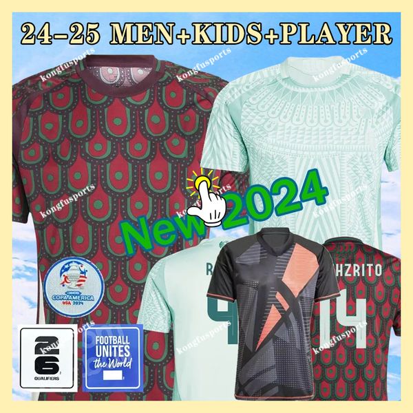 24 25 Jerseys de fútbol de México Chicharito 2024 Equipo nacional Camisa de fútbol Men Kits Kit Home Away Camisetas Copa América Maillot Mexique 1985 Retro Gimenez Lozano 4XL