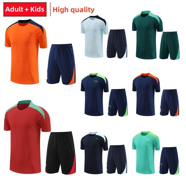 2024-2025 Selección Inglaterra Italia Brasil Portugal 24/24 mbappe HAALAND Uniforme de entrenamiento de fútbol de manga corta Kit de entrenamiento para adultos y niños