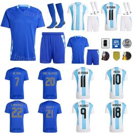 2024 2025 Équipe nationale Soccer Argentine 20 Alexis Mac Allishey Jersey Copa America 8 Enzo Fernandez 16 Giovani LO CELSO 11 Angel Di Maria Football Shirt Kits Mens Kid