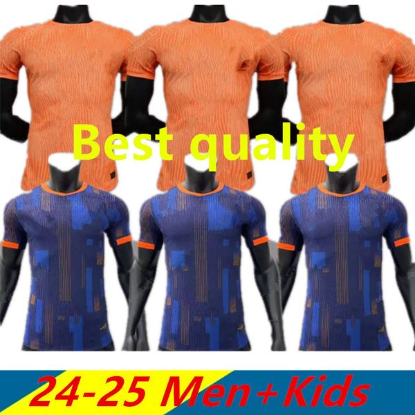 2024 2025 Países Bajos MEMPHIS Copa de Europa 24 25 Holland Club Jersey JONG VIRGIL DUMFRIES BERGVIJN Camisa 2024 KLAASSEN BLIND DE LIGT Hombres Niños Kit Camiseta de fútbol