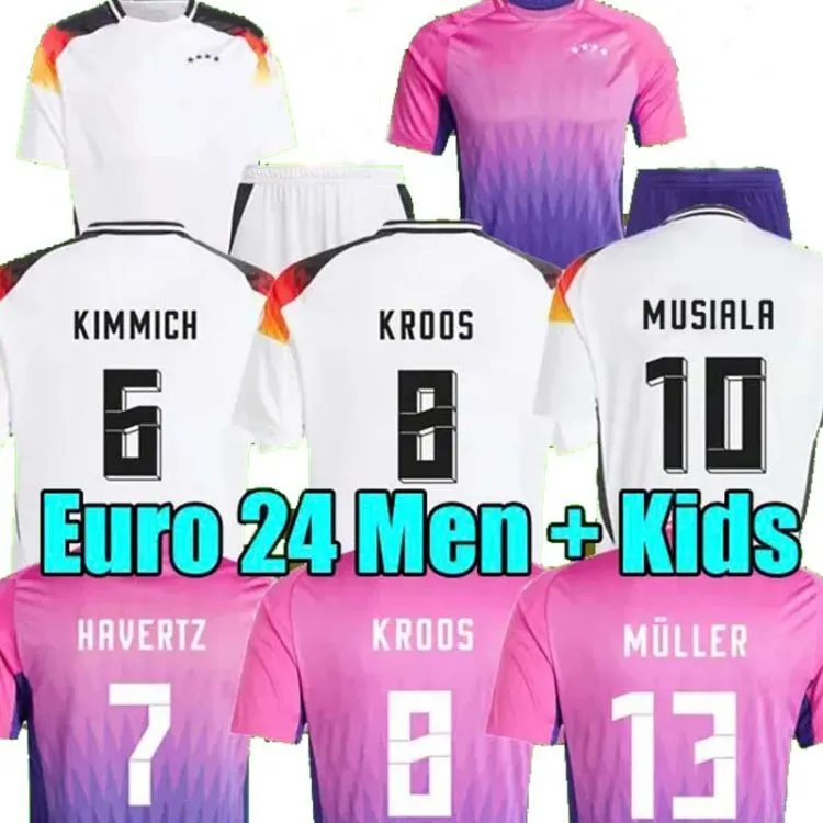 2024 2025 Новые футбольные майки в Германии Европейский Кубок Home Home Homemels Kroos Gnabry Werner Draxler reUs 24 25 Muller Gotze Football Shirt Men Kids Kit Версия игрока игрока