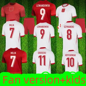 2024 2025 Nieuwe Polen Lewandowski voetbaltruien Poloniakrychowiak Grosicki 23 24 Zielinski Milik Zalewski Szymanski Poolse voetbalshirt Men Kids Kit
