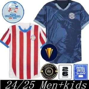 2024 2025 Jersey de football du Paraguay 24 25 Copa America Camisa New Home Away Football Shirt Kit SIZE S-4XL