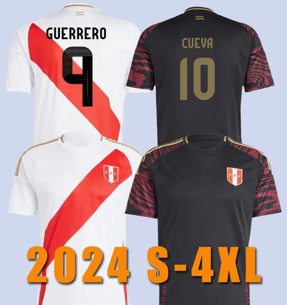 2024 2025 S-4XL Perú Jerseys en casa Pizarro falfan Guerrero Flores Lapadula Fans Camisa de fútbol Kits Kids Kits