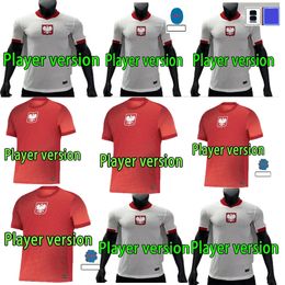 2024 2025 POLANDS LEWANDOWSKI Player Versie voetballen Jerseys Polonia 23 24 Krychowiak Grosicki Zielinski Milik Zalewski Szymanski Poolse voetbalshirt Men Kit