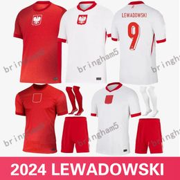 2024 2025 Pologne Lewandowski Soccer Jerseys Polonia 23 24 KRYCHOWIAK GROSICKI Zielinski Milik Zalewski Szymanski Maillot de football polonais Hommes kit enfants