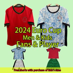 2024 2025 Portugal Voetbalshirts RONALDO Voetbalshirts B.FERNANDES BRUNO FERNANDES JOAO FELIX PORTUGIESER Heren Kindervoetbalshirt Set Fans Speler Voetbalshirt