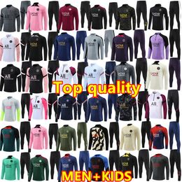 2024 2025 PPSG Tracksuit Paris Tracksuit Formation Mbappe Chandal 22 23 24 25 Survivant Tuta Retro Futbol PSGES Soccer Tracksuit Football Tracksuit Kid Kid Kit Kit Kit