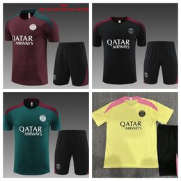 2024 2025 PSGES Tracksuit Men Voetbal Training Kort pak 24 25 Tuta Maillot PPSG Tracksuit jas Paris Mbappe Men and Kids Kit Soccer Jogging Survetement Chandal