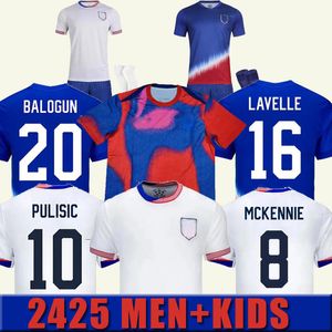 2024 2025 S-4XL S-4XL USAS Soccer Jerseys 24 25 Copa America Uswnt Kids Kit USMNT 24/25 Home Away Football Shirts Men Player versie 2024 Pulisic Smith Morgan