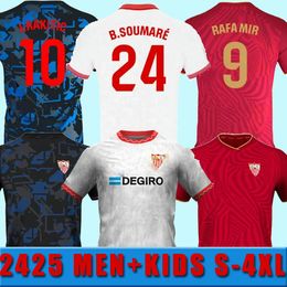 2024 2025 S-4XL SEVILLE 2023 2024 SEVILLAS SOCCER JERSEYSL L.OCAMPOS SUSO JONG MAILLOT GUDELJ K.REKIK Tecatito Munir Rafa Men Kids Kit Kit Football Shirt à la maison