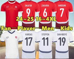 2024/2025 S / 4XL Suisse 2024 Euro Cup Soccer Jerseys Swiss National Team Elvedi Akanji Zakaria Sow Rieder Embolo Shaqiri Home Away Football Shirts