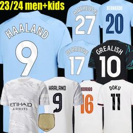 23 24 25 JERSEYS DE FÚTBOL HAALAND 4to Año Nuevo Chino DEL Dragón DOKU RODRIGO GREALISH MANS CITIES DE BRUYNE FODEN 2023 2024 camisetas de fútbol kit para niños campeones final