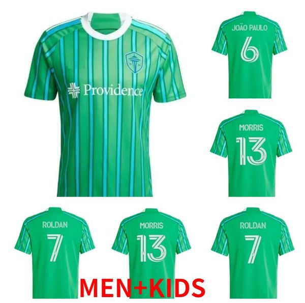 2024 2025 Jerseys de football de Seattle FC Morris Roldan Ruidiaz Lodeiro Vargas Rusank de la Vega Sounders 24 25 Football Men Kids Shirt