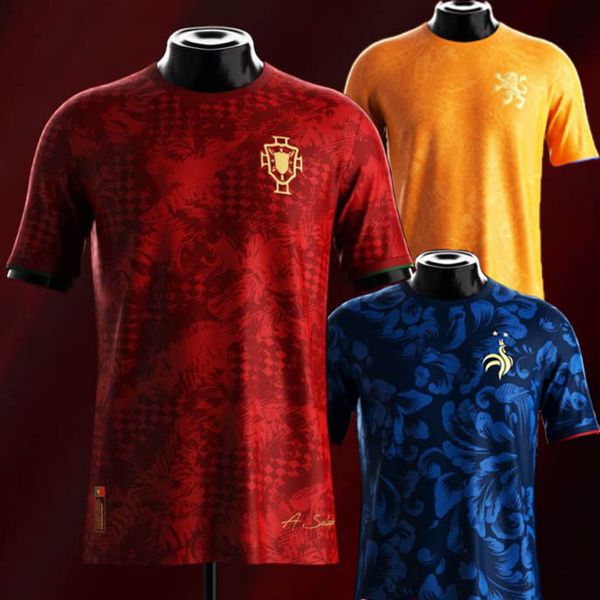 2024 2025 Jersey de football Pays-Bas Clockwork Orange Les Bleus Portugal A Selecao Finest Collection Special Pre Match Training Football Shirt