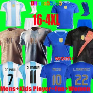 2024 2025 Voetbaltruien Argentinië 3 Star Messis 24 25 Mac Allister Dybala Di Maria Martinez de Paul Maradona Child Copa America Cup Dames voetbal shirt