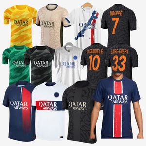 2024 2025 Jerseys de football Men Set Kids Kit Guil Gardien 23 24 25 MBAPE CHIRTS DU FOOTBALL T HAKIMI KOLO MUANI UGARTE MARQUINHOS G.RAMO