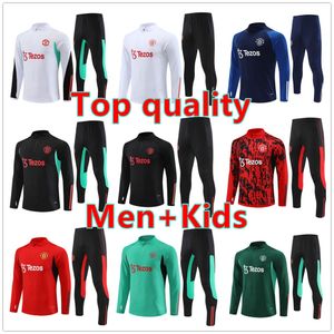 2024 2025 Voetbal tracksuits Men Football Training Suit 23 24 25 Train Rashford Mount Mainoo Arnold B. Fernandes Garnacho Hojlund Jacket Kit Men and Kids Survetement