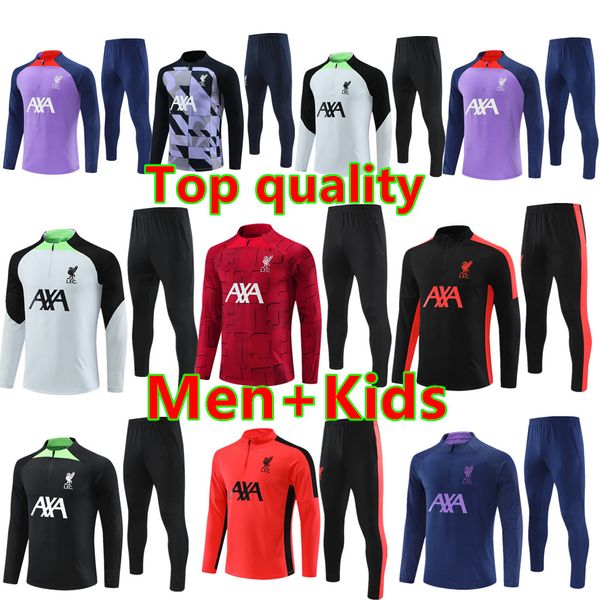 2024 2025 Soccer Tracksuit Men Football Training Suit 23 24 25 Liverpooi Train Gakpo Darwin Luis Diaz Arnold ALLISTER TUTA Veste Kit Hommes et enfants survivent 666