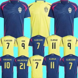 2024 2025 Suède Ibrahimovic Soccer Jerseys National Team Player Version 24 25 Forsberg Jansson Ekdal Kulusevski Football Shirts Men Set Kid Kit Kit Uniforme