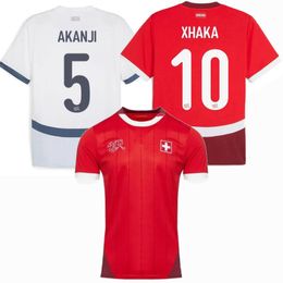 2024 2025 Jerseys de fútbol Suiza Okafor Vargas Akanji Schr Freuler Zakaria Amdouni Shaqiri Elvedi 24 25 Camisa de fútbol de fútbol de equipo nacional 4xl 4xl
