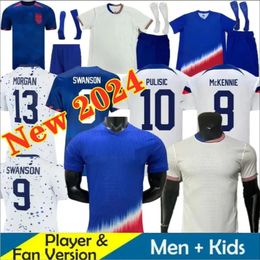 2024 2025 Verenigde Staten Pulisic Soccer Jerseys McKennie Reyna Weah Swanson Usas 23 24 25 Morgan Rapinoe Men Woman / Kids Kit voetbalshirt