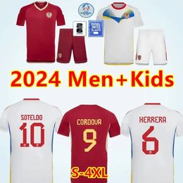 2024 2025 Venezuela Football National Team Jersey Home's Men's Red Away White Camisetas Copa America Cordovar Sotel Dorin Kombelo Sousa Children's Suit
