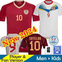 2024 2025 Venezuela Voetbalshirts 24/25 Venezuela Nationaal Team Voetbalshirt Heren Thuis Rood Uit Wit Camisetas Copa America CORDOVA SOTELDO RINCON BELLO Kindertenue