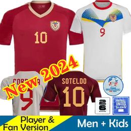 2024 2025 Maillots de football du Venezuela 24/25 Maillot de football de l'équipe nationale du Venezuela Hommes Accueil Rouge Blanc Camisetas Copa America CORDOVA SOTELDO RINCON BELLO Kit pour enfants