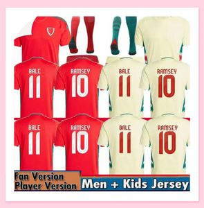 2024 2025 Galles Kit de football James Bale 24 25 Kit de football Johnson N.W.Illiams Rodon T.Roberts Cabango Levitt Moore Thomas Child's Kit Children's Kit Jersey