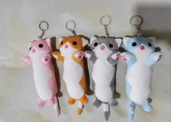 Porte-clés en peluche chat doux et Long de 20cm, pendentif de sac, poupée en peluche pour enfants filles, 2024