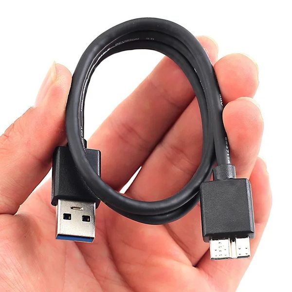 2024 20 cm Haute vitesse USB3.0 Câble adaptateur noir USB 3.0 Angle droit Type d'un mâle à micro B