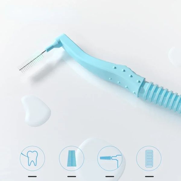 2024 20pcs/caja l forma empuje-pull-pull cepillo interdental ortodoncia dientes dientes dientes blanqueador de dientes cepillo de dientes cuidados de higiene oral