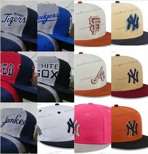 2024 22 Colors USA New York Baseball Verstelbare hoed Pink Gray Basketball Cap Men Vintage Flat Sport Base Base Ball Bruin Beige Brave Snapback Caps Bone Chapeau MA24