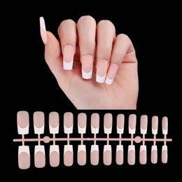 2024 24pcs/tas Franse valse nagels Fored Press op nep nagels tips Volledig deksel kunstmatige vingernagels ballet afneembaar 1. voor matte Frans