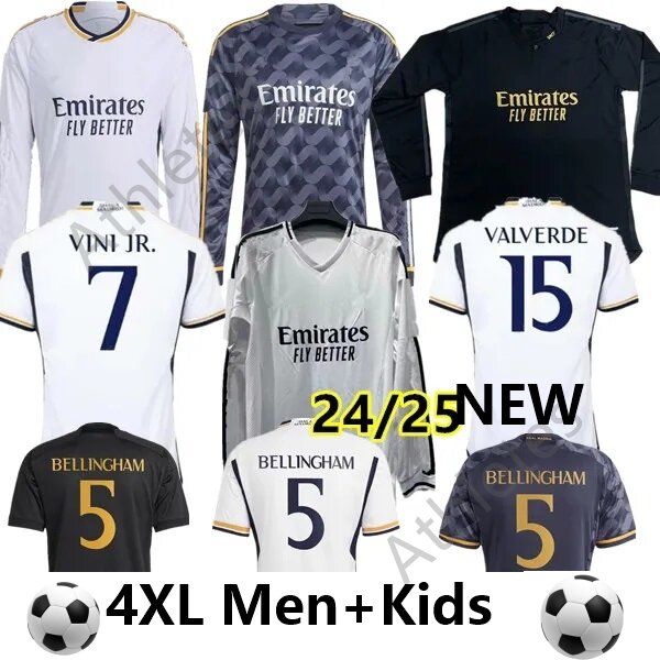 2024 25 3XL 4XL # 10 BELLINGHAM Maillot de football surdimensionné du Real Madrid pour garçons adultes VINI JR.Befedericolingham Football United Ensemble de football pour enfants et adultes