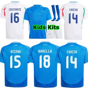 2024 25 CHIESA camiseta de fútbol JORGINHO INSIGNE VERRATTI BONUCCI 24 25MEN NIÑOS CAMISETAS DE FÚTBOL BARELLA CHIELLINI PELLEGRINI Italia 125 años