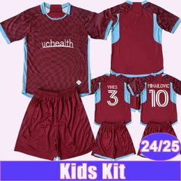 2024 25 Colorado Kids Kit Jerseys Lewis Fernández Ronan Anderson Cabral Mihailovic Home Rapids Fútbol Camisa de fútbol Uniformes