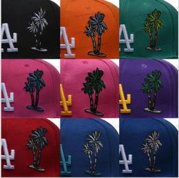 2024 25 kleuren honkbal snapback-hoeden voor heren hiphop zwart blauw roze paars LA palmboom sport gratis maat verstelbare petten chapeau gestikt 1958-2008 50e patch nov7-02