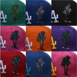 2024 25 kleuren heren honkbal snapback hoeden toucas gorros hiphop zwart blauw roze la palm tree sport gratis maat verstelbare caps chapeau gestikte 1958-2008 50e patch